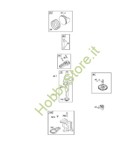 C - Albero a camme, albero motore, contropeso, pistone, anelli, biella B&S - 21 €¦ 21R807-0012-B1 brand Stihl